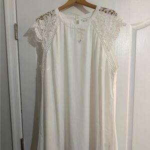 NWT Chic Soul “why not fall in love” white lace dress 3x